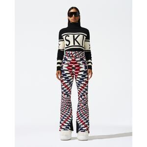 Perfect Moment Twisted Houndstooth High-Waist Aurora Flare Ski Pant XL